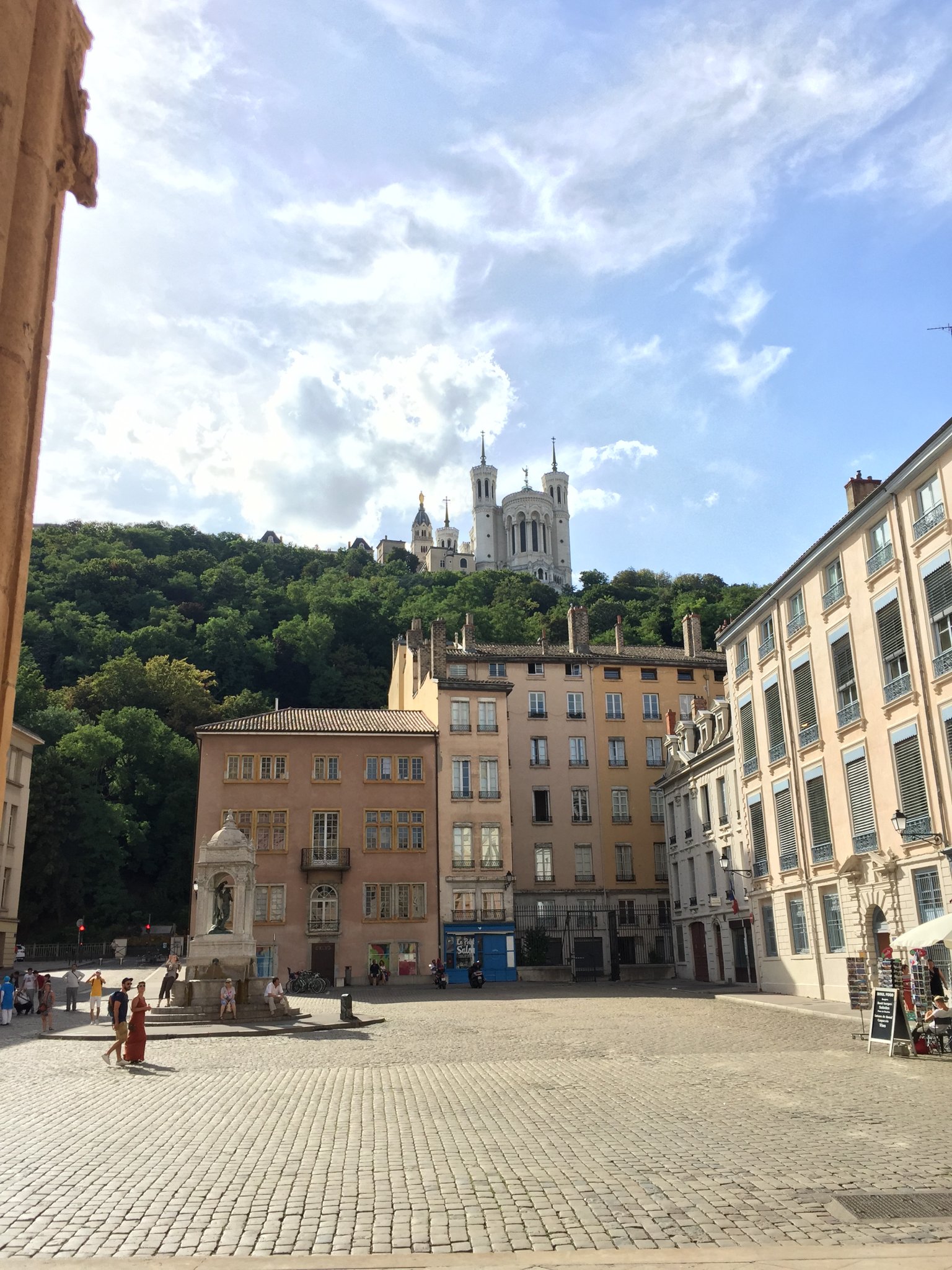 Vieux Lyon with Fourvière above