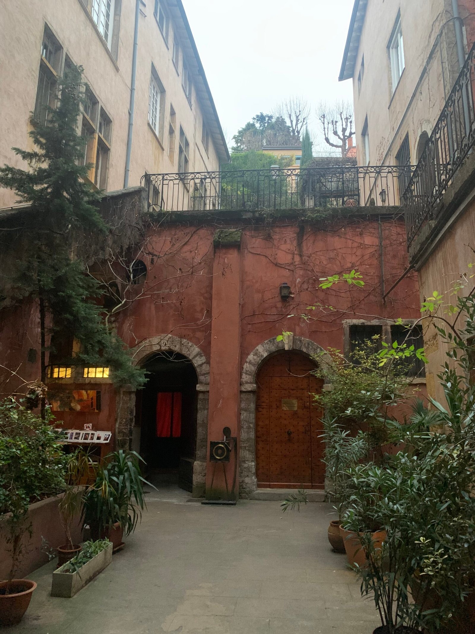 A traboule courtyard in Vieux Lyon